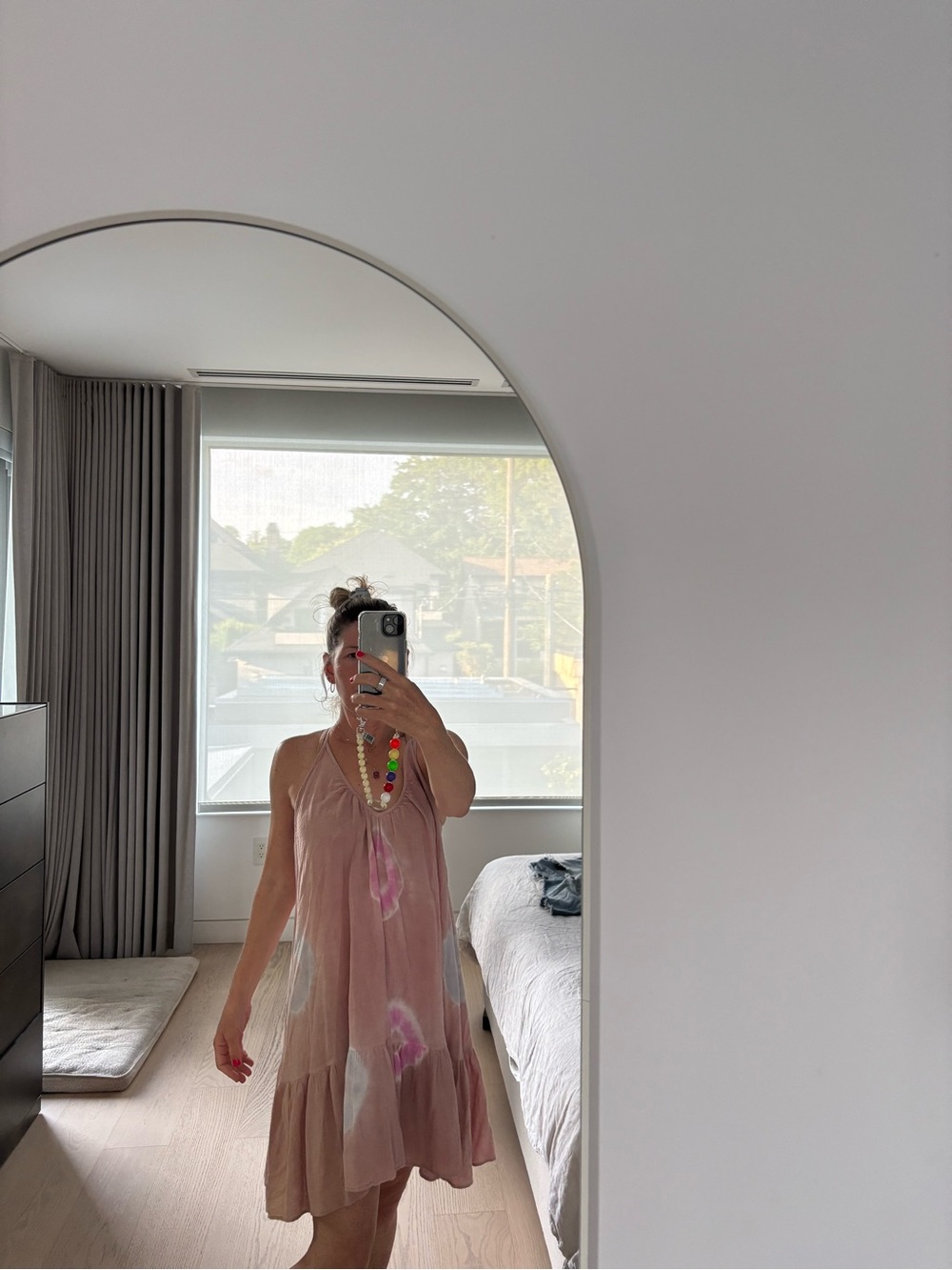 Women’s Pink Tie-Dye Midi Dress